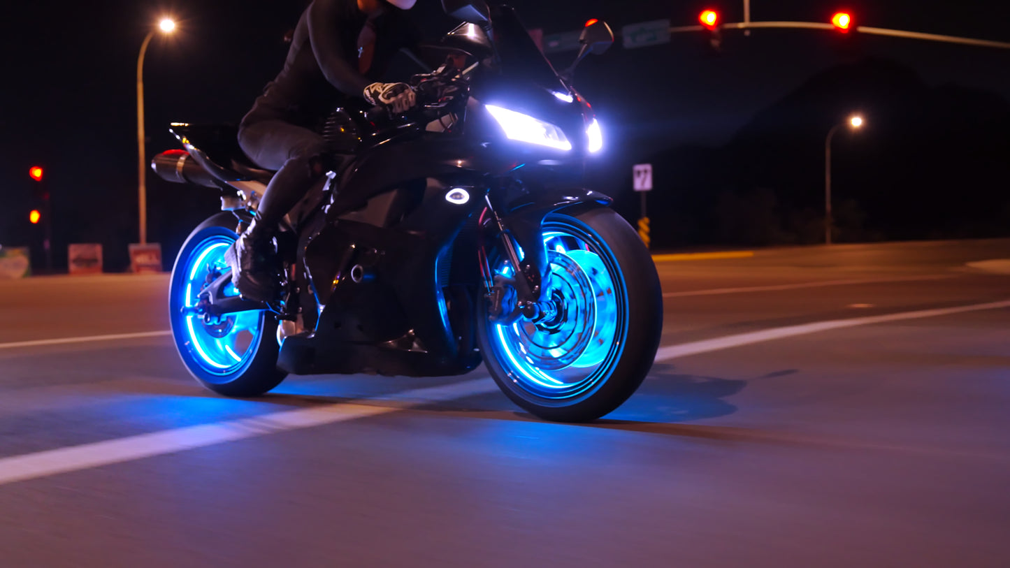 Nyxglo 4-Pack LED Motorcycle Wheel Lights – Full Rim Illumination Kit for Both Sides